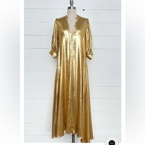 Jens Pirate Booty Gold Sequin Max Dress